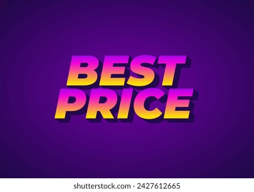 Best Price. Text effect design in 3D look with eye catching color