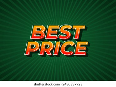Best Price. Text effect design in 3D look with eye catching color