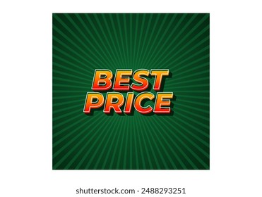Best Price. Text effect design in 3D look with eye catching color