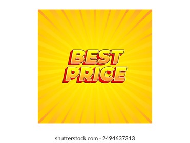 Best Price. Text effect design in 3D look with eye catching color
