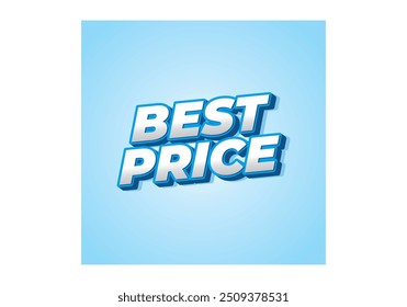 El mejor Precio. Diseño de efecto de texto en 3D con un color llamativo