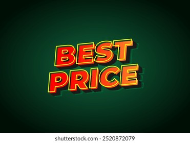 Best Price. Text effect design in 3D look with eye catching color