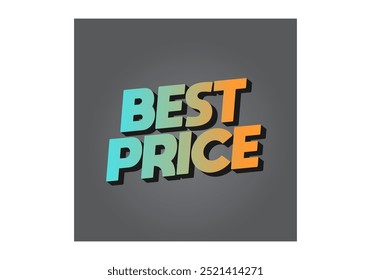 El mejor Precio. Diseño de efecto de texto en 3D con un color llamativo