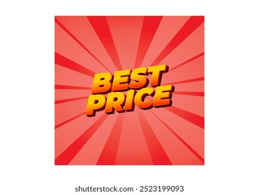 Best Price. Text effect design in 3D look with eye catching color