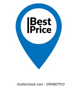 Best price text and map pointer