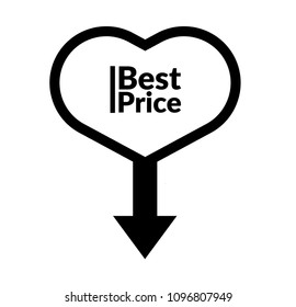Best price text and map pointer