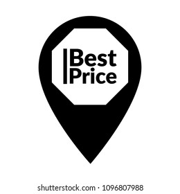 Best price text and map pointer