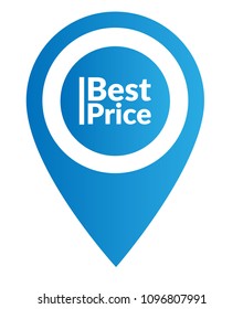 Best price text and map pointer