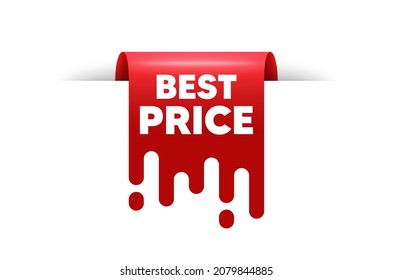 Best Price text. Red ribbon tag banner. Special offer Sale sign. Advertising Discounts symbol. Best price sticker ribbon badge banner. Red sale label. Vector