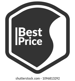 best price text and shield. protection symbol