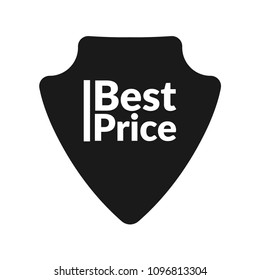 best price text and shield. protection symbol