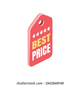 Bester Preis. Vector 3d isometrisch, Farbe Web-Symbole gesetzt, neue flache Stil. Kreative Illustration, Idee für Infografiken.
