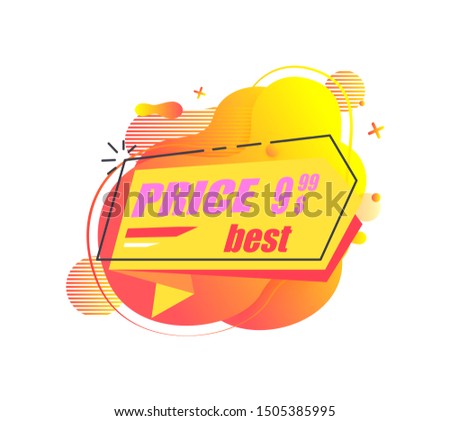 Best price vector, isolated banner with promotion of shop, shopping discounts for customers and clients. Cheap cost on goods of store, advertising. Stiker for market sale