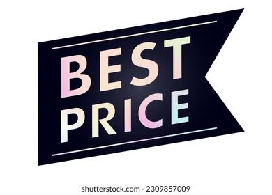 Mejor pegatina vectorial de precio aislada en fondo blanco
