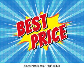 Best Price, wording in comic speech bubble on burst background, EPS10 Vector Illlustration.