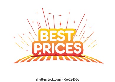 best prices with sparkles, best prices sign, illustration design, isolated on white background.

