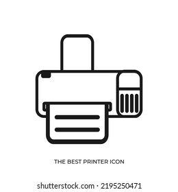The best Printer icon vector. Outline symbol illustration in unique style. Suitable for many purpose.