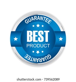 Best product badge with Silver and blue border.vector illustration