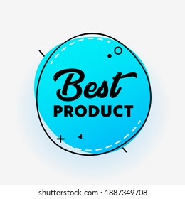 Best Product Banner, Commercial Poster in Creative Trendy Style with Linear Shapes on White Background. Top Quality Marketing Certificate, Excellent Product Control, Advertisement. Vector Illustration