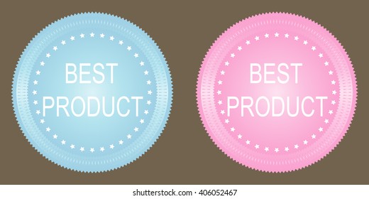 Best product button on grey background. Vector.