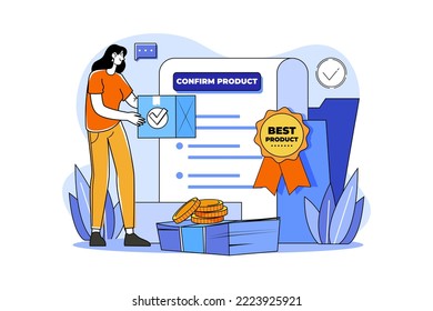 Best Product Illustration concept. Flat illustration isolated on white background