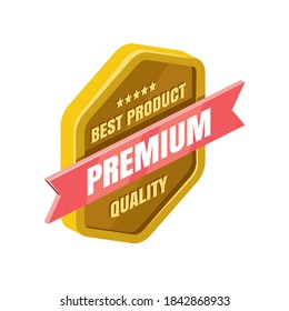 Meilleure médaille d'étiquette de qualité de qualité supérieure pour les produits. Image vectorielle isométrique 3d, ensemble d'icônes web couleur, nouveau style plat. Illustration créative, idée d'infographie.