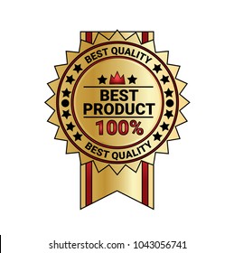 Best Product Quality Sticker Golden Medal Stock Vector (Royalty Free ...