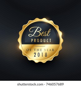 Best Product Of The Year Premium Golden Label Design