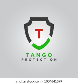 Best protection shield logo vector illustration isolated on white background. Shield icon. Shield protection abstract logo with Letter T initial
