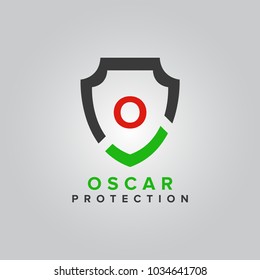 Best protection shield logo vector illustration isolated on white background. Shield icon. Shield protection abstract logo with Letter O initial