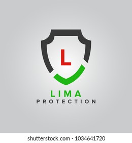 Best protection shield logo vector illustration isolated on white background. Shield icon. Shield protection abstract logo with Letter L initial