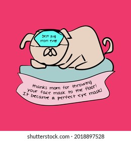 best pug mom ever face mask funny dog design vector illustration for use in design and print poster canvas