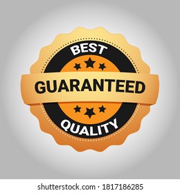 Best quality 100 percent guaranteed golden label, vector illustration