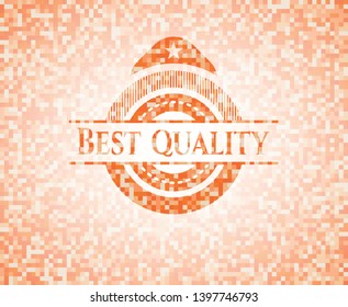 Best Quality abstract emblem, orange mosaic background