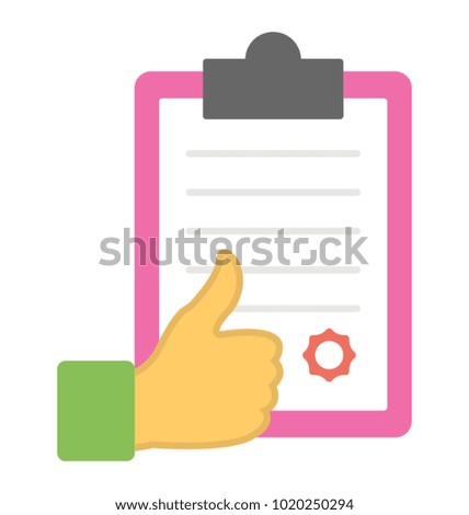 
Best quality assurance, document approval flat icon
