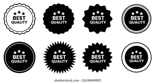 best quality, quality assurance, label, badge, sticker shape vector illustration on white background