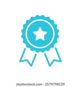 Best Quality Badge with Star Icon. Isolated on white background. 