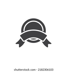 Best quality badge vector icon. filled flat sign for mobile concept and web design. Badge and ribbon glyph icon. Symbol, logo illustration. Vector graphics