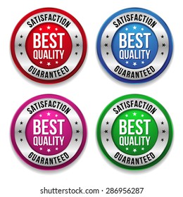 Best Quality Badges in four different colors On White Background