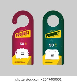 Best Quality Bag Sale Door Hanger Template and Product Sale Door Hanger Two Color Variation Design