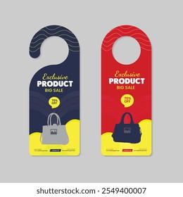Best Quality Bag Sale Door Hanger Template and Product Sale Door Hanger Two Color Variation Design
