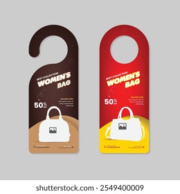 Best Quality Bag Sale Door Hanger Template and Product Sale Door Hanger Two Color Variation Design