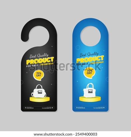 Best Quality Bag Sale Door Hanger Template and Product Sale Door Hanger Two Color Variation Design