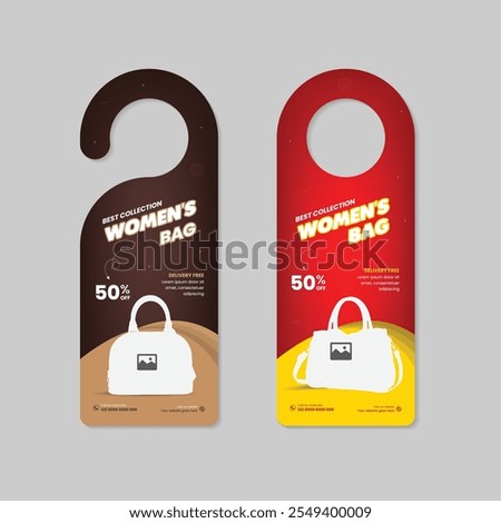 Best Quality Bag Sale Door Hanger Template and Product Sale Door Hanger Two Color Variation Design