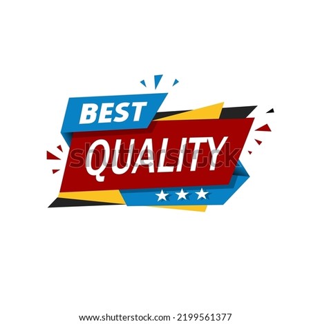 Best quality banner design template. Design for marketing and advertising. Flat style vector illustration.