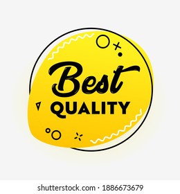 Best Quality Banner, Excellent Product Control Commercial Poster in Creative Trendy Style with Geometric Shapes on White Background. Marketing Promotion Certificate, Advertisement. Vector Illustration