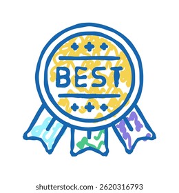best quality doodle icon sketch vector. best quality sign. isolated symbol illustration