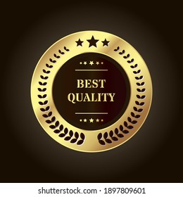 Best Quality Gold and Brown Luxury Label Emblem Isolated Vector