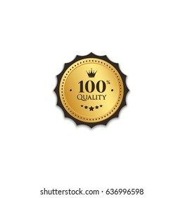 Best quality golden badge. Vector illustration