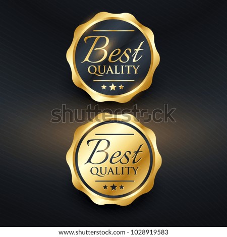 best quality golden label vector design